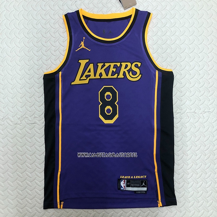 Kobe Bryant NO 8 Camiseta Los Angeles Lakers Statement 2022-23 Violeta